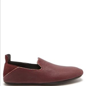 PAUL SMITH LEATHER SLIPPERS WITH COLLAPSIBLE HEEL AND SIGNATURE STRIPE